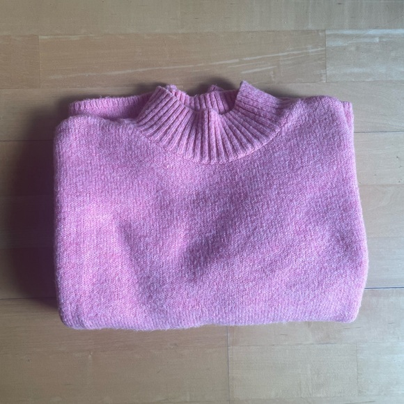 Mango Oversize High Collar Pink Sweater - Picture 5 of 5